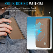 For iPhone 16 JEEHOOD J05 Business Magnetic Style RFID Leather Phone Case(Brown)