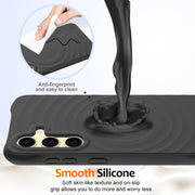 For Samsung Galaxy S25+ 5G Wave Texture MagSafe Magnetic Liquid Silicone Phone Case(Black)
