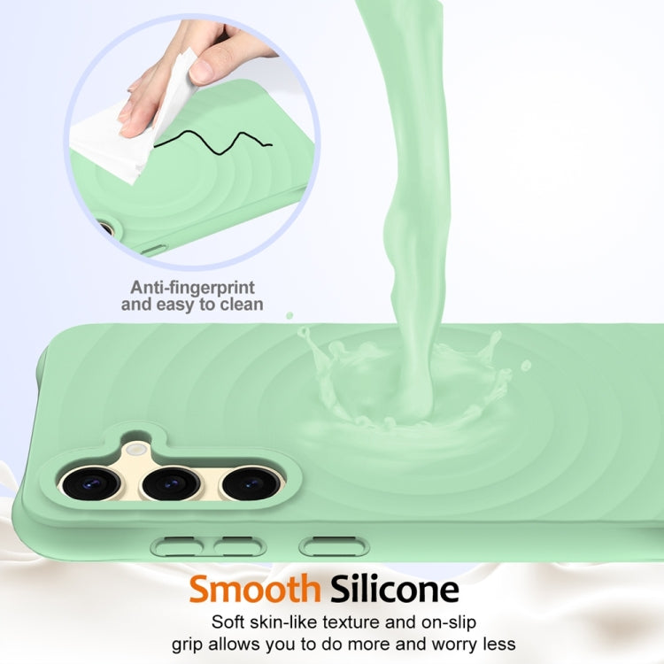 For Samsung Galaxy S25+ 5G Wave Texture MagSafe Magnetic Liquid Silicone Phone Case(Green) - free shipping - PMC Jewellery - Order now!