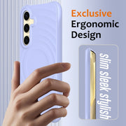 For Samsung Galaxy S25+ 5G Wave Texture MagSafe Magnetic Liquid Silicone Phone Case(Purple)