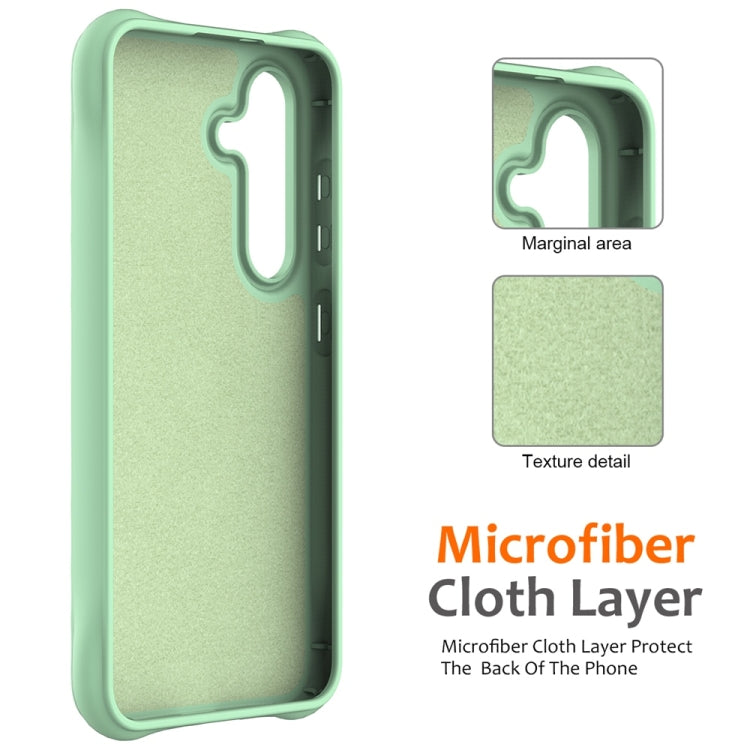 For Samsung Galaxy S25 5G Wave Texture MagSafe Magnetic Liquid Silicone Phone Case(Green)