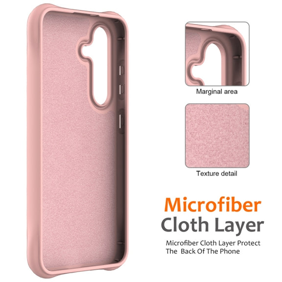 For Samsung Galaxy S25 5G Wave Texture MagSafe Magnetic Liquid Silicone Phone Case(Pink)