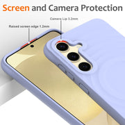 For Samsung Galaxy S25 5G Wave Texture MagSafe Magnetic Liquid Silicone Phone Case(Purple)