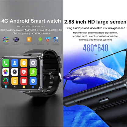 UNIWA DM200, 4GB+64GB, 2.88 inch Android 9.0 Smart Watch Phone, MT6761 Quad Core, Network: 4G(Black) - free shipping - PMC Jewellery - Order now!