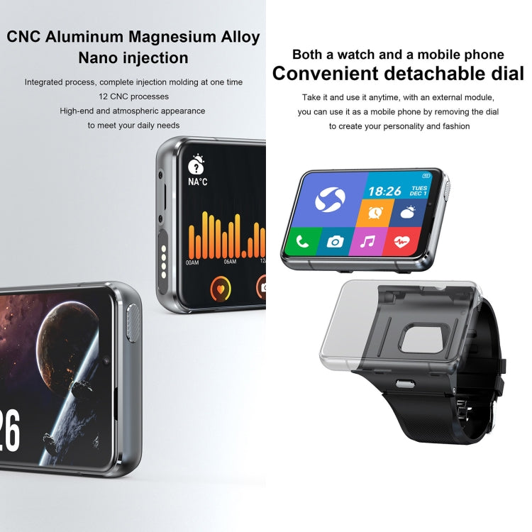 UNIWA DM200, 4GB+64GB, 2.88 inch Android 9.0 Smart Watch Phone, MT6761 Quad Core, Network: 4G(Black) - free shipping - PMC Jewellery - Order now!