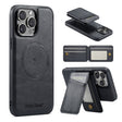 For iPhone 16 Pro Max Fierre Shann Cowhide Vertical Flip Magnetic Card Holder Phone Case(Black) - iPhone 16 Pro Max Cases by FIERRE SHANN | Online Shopping South Africa | PMC TechLife | Buy Now Pay Later Mobicred