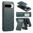 For Google Pixel 9 Fierre Shann Cowhide Vertical Flip Magnetic Card Holder Phone Case(Green) - Google Cases by FIERRE SHANN | Online Shopping South Africa | PMC TechLife | Buy Now Pay Later Mobicred