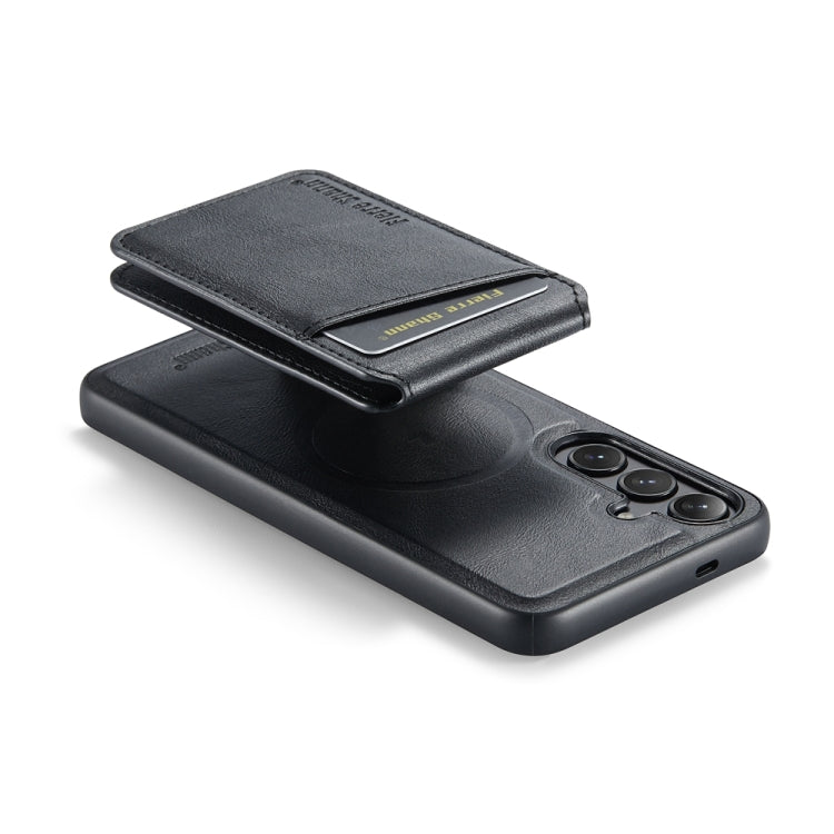 For Samsung Galaxy S24+ 5G Fierre Shann Cowhide Vertical Flip Magnetic Card Holder Phone Case(Black)