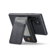 For Samsung Galaxy S24 Ultra 5G Fierre Shann Cowhide Vertical Flip Magnetic Card Holder Phone Case(Black)