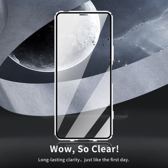 For Sony Xperia 1 V HD Magnetic Metal Tempered Glass Phone Case(Silver)