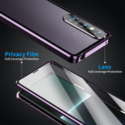 For Sony Xperia 1 V HD Magnetic Metal Tempered Glass Phone Case(Purple)