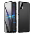 For Sony Xperia 5 V HD Magnetic Metal Tempered Glass Phone Case(Black) - Sony Cases by PMC TechLife | Online Shopping South Africa | PMC TechLife | Buy Now Pay Later Mobicred