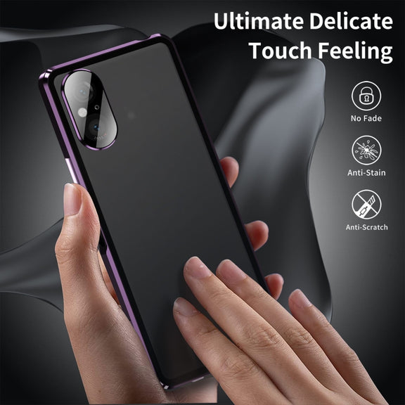 For Sony Xperia 5 V HD Magnetic Metal Tempered Glass Phone Case(Purple)