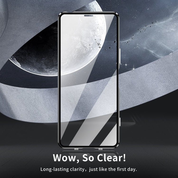 For Sony Xperia 10 V HD Magnetic Metal Tempered Glass Phone Case(Black)