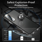 For Sony Xperia 10 V HD Magnetic Metal Tempered Glass Phone Case(Black)