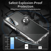 For Sony Xperia 10 V HD Magnetic Metal Tempered Glass Phone Case(Silver)