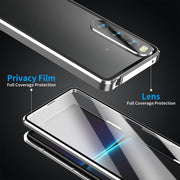For Sony Xperia 10 V HD Magnetic Metal Tempered Glass Phone Case(Silver)