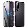 For Sony Xperia 10 V HD Magnetic Metal Tempered Glass Phone Case(Purple) - Sony Cases by PMC TechLife | Online Shopping South Africa | PMC TechLife | Buy Now Pay Later Mobicred