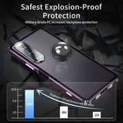 For Sony Xperia 10 V HD Magnetic Metal Tempered Glass Phone Case(Purple)