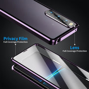 For Sony Xperia 10 V HD Magnetic Metal Tempered Glass Phone Case(Purple)