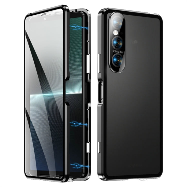 For Sony Xperia 1 VI HD Magnetic Metal Tempered Glass Phone Case(Black) - Sony Cases by PMC TechLife | Online Shopping South Africa | PMC TechLife | Buy Now Pay Later Mobicred