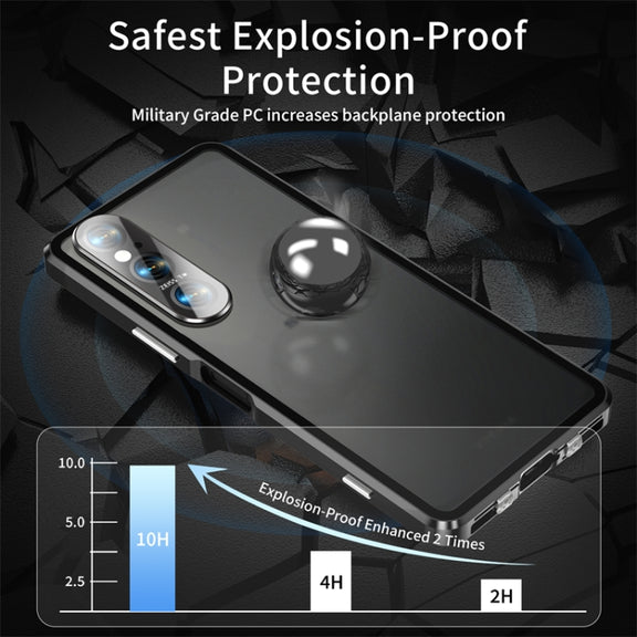 For Sony Xperia 1 VI HD Magnetic Metal Tempered Glass Phone Case(Black)