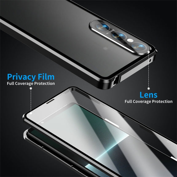 For Sony Xperia 1 VI HD Magnetic Metal Tempered Glass Phone Case(Black)