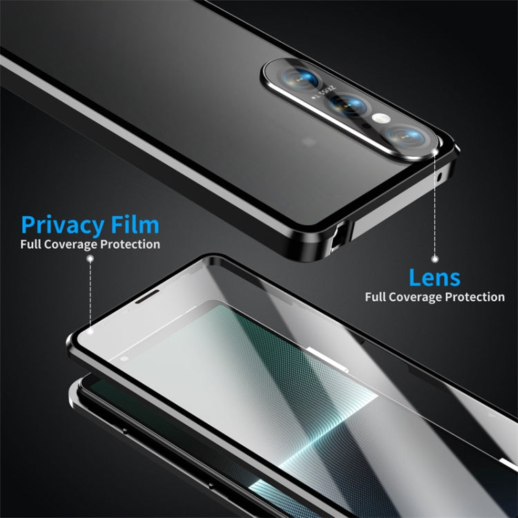 For Sony Xperia 1 VI HD Magnetic Metal Tempered Glass Phone Case(Black)
