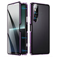 For Sony Xperia 1 VI HD Magnetic Metal Tempered Glass Phone Case(Purple) - Sony Cases by PMC TechLife | Online Shopping South Africa | PMC TechLife | Buy Now Pay Later Mobicred