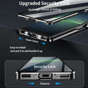 For Sony Xperia 10 VI HD Magnetic Metal Tempered Glass Phone Case(Black)