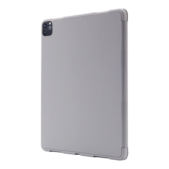 For iPad Pro 11 2024 Skin Feel Tri-fold Leather Tablet Case with Pen Slot(Grey)