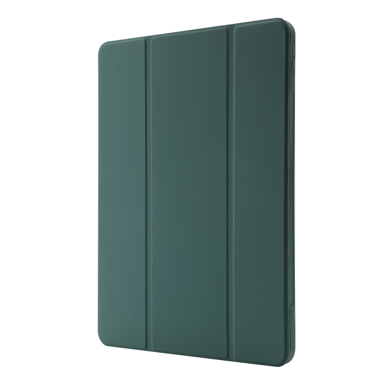 For iPad Pro 13 2024 Skin Feel Tri-fold Leather Tablet Case with Pen Slot(Dark Green) - iPad Pro 13 2024 Cases by PMC TechLife | Online Shopping South Africa | PMC TechLife | Buy Now Pay Later Mobicred