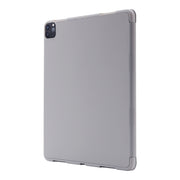 For iPad Pro 13 2024 Skin Feel Tri-fold Leather Tablet Case with Pen Slot(Grey)