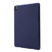 For iPad Air 11 2025 / 2024 Skin Feel Tri-fold Leather Tablet Case with Pen Slot(Dark Blue)