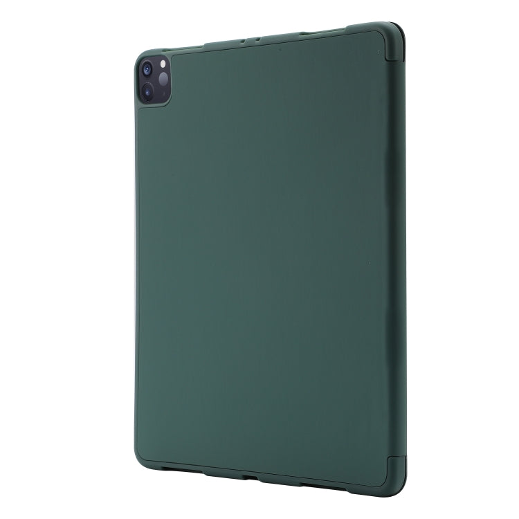 For iPad Air 11 2024 Skin Feel Tri-fold Leather Tablet Case with Pen Slot(Dark Green) - iPad Air 11 2024 Cases by PMC TechLife | Online Shopping South Africa | PMC TechLife | Buy Now Pay Later Mobicred