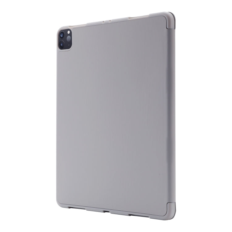 For iPad Air 11 2024 Skin Feel Tri-fold Leather Tablet Case with Pen Slot(Grey) - iPad Air 11 2024 Cases by PMC TechLife | Online Shopping South Africa | PMC TechLife | Buy Now Pay Later Mobicred