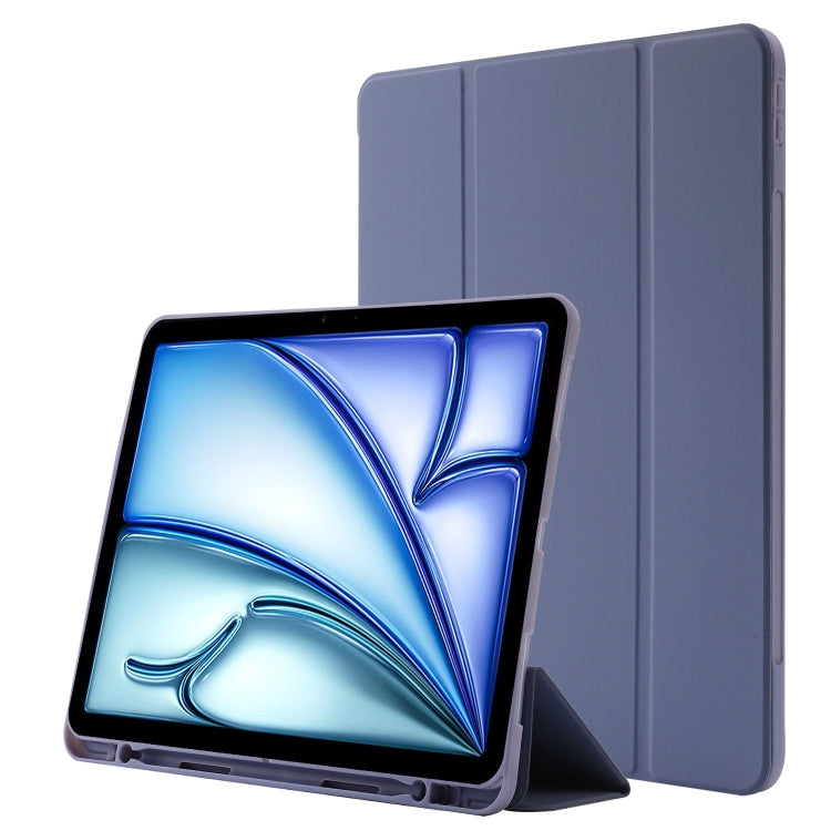 For iPad Air 11 2025 / 2024 Skin Feel Tri-fold Leather Tablet Case with Pen Slot(Lavender) - free shipping - PMC TechLife - Order now!