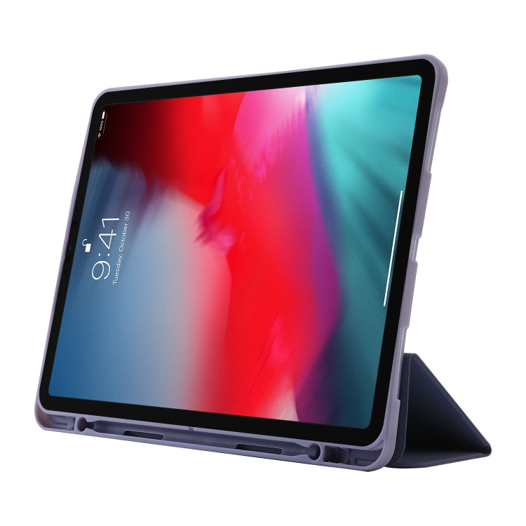 For iPad Air 11 2025 / 2024 Skin Feel Tri-fold Leather Tablet Case with Pen Slot(Lavender) - free shipping - PMC TechLife - Order now!