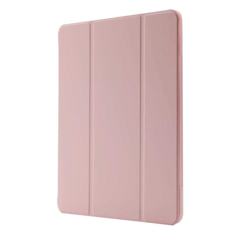 For iPad Air 13 2025 / 2024 Skin Feel Tri-fold Leather Tablet Case with Pen Slot(Pink) - iPad Air 13 2025 / 2024 Cases by PMC TechLife | Online Shopping South Africa | PMC TechLife | Buy Now Pay Later Mobicred