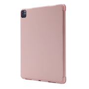 For iPad Air 13 2025 / 2024 Skin Feel Tri-fold Leather Tablet Case with Pen Slot(Pink)