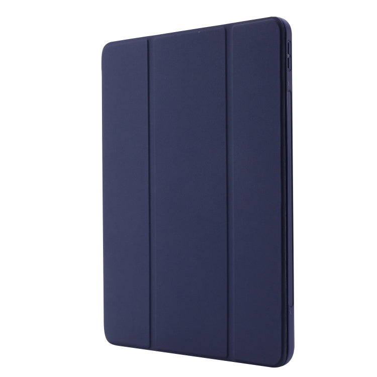 For iPad Air 13 2025 / 2024 Skin Feel Tri-fold Leather Tablet Case with Pen Slot(Dark Blue) - iPad Air 13 2025 / 2024 Cases by PMC TechLife | Online Shopping South Africa | PMC TechLife | Buy Now Pay Later Mobicred