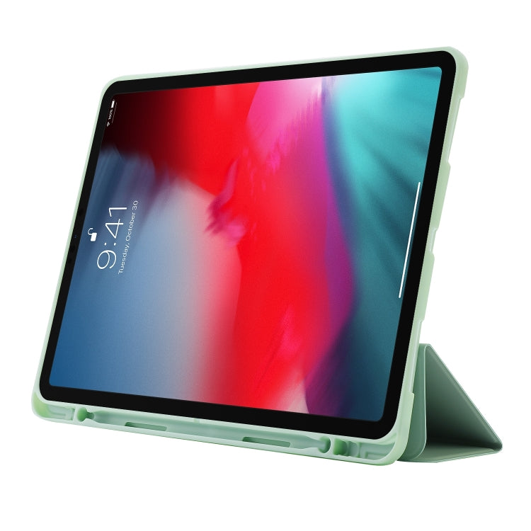 For iPad Air 13 2024 Skin Feel Tri-fold Leather Tablet Case with Pen Slot(Matcha Green) - iPad Air 13 2024 Cases by PMC TechLife | Online Shopping South Africa | PMC TechLife | Buy Now Pay Later Mobicred
