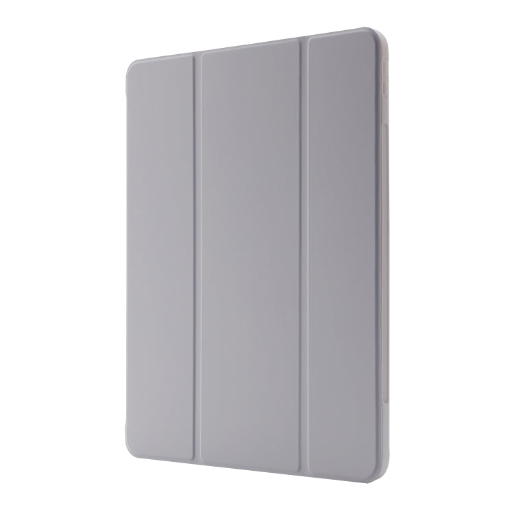 For iPad Air 13 2025 / 2024 Skin Feel Tri-fold Leather Tablet Case with Pen Slot(Grey) - iPad Air 13 2025 / 2024 Cases by PMC TechLife | Online Shopping South Africa | PMC TechLife | Buy Now Pay Later Mobicred