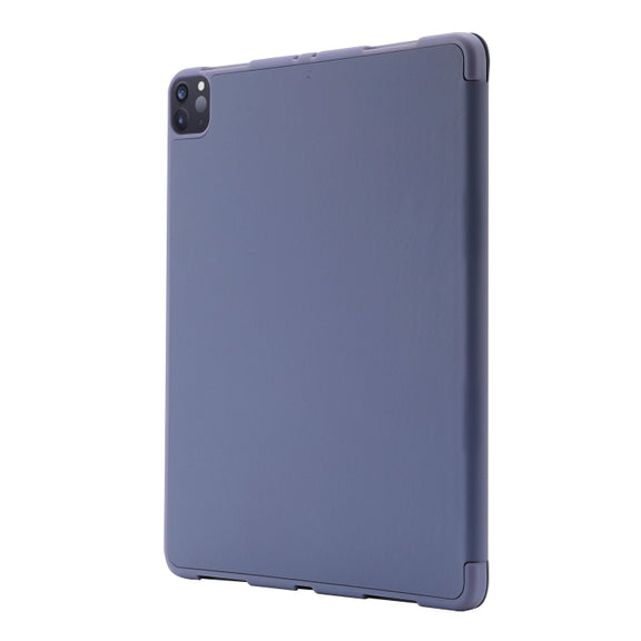 For iPad Air 13 2024 Skin Feel Tri-fold Leather Tablet Case with Pen Slot(Lavender)