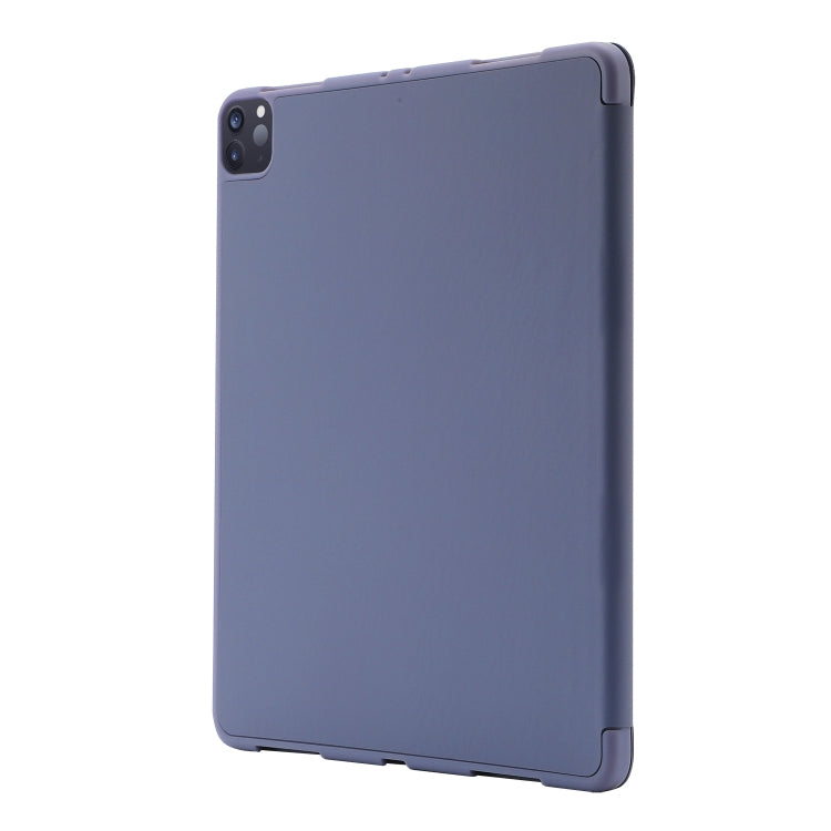For iPad Air 13 2024 Skin Feel Tri-fold Leather Tablet Case with Pen Slot(Lavender)