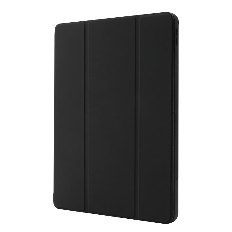 For iPad Air 13 2024 Skin Feel Tri-fold Leather Tablet Case with Pen Slot(Black) - iPad Air 13 2024 Cases by PMC TechLife | Online Shopping South Africa | PMC TechLife | Buy Now Pay Later Mobicred