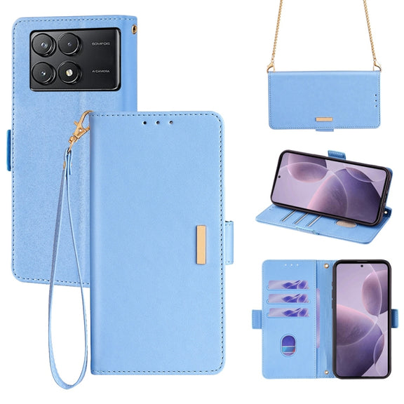 For Xiaomi Redmi K70 5G / K70 Pro 5G Crossbody Chain Leather Phone Case(Blue)