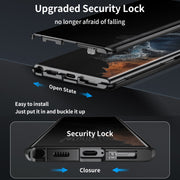 For Samsung Galaxy S24 Ultra 5G MagSafe Magnetic Privacy Frosted Tempered Glass Holder Phone Case(Black)