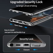 For Samsung Galaxy S24 Ultra 5G MagSafe Magnetic Privacy Frosted Tempered Glass Holder Phone Case(Silver)