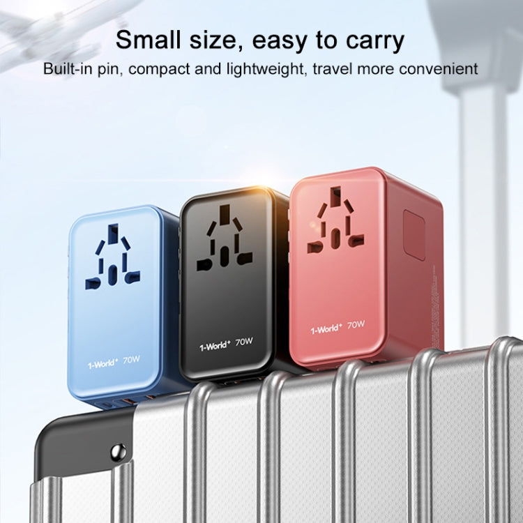 MOMAX 1-World+ 70W Gallium Nitride Expansion Cable Global Conversion Socket Power Adapter(Black) - free shipping - PMC TechLife - Order now!